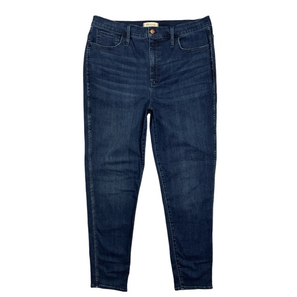 Madewell High-Rise Slim Straight Jeans in Dark Wash TENCEL size 33 Tall - Picture 2 of 6